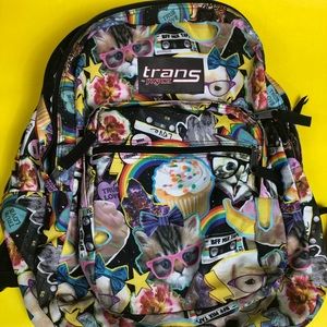 Jansport Cat Cupcake Space Rainbow backpack